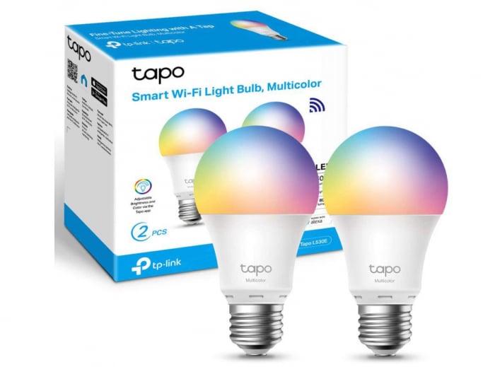 TP-Link Tapo L530E 2 PACK Smart bulb Multicolor Wi-Fi, E27, Wi-Fi Protocol IEEE 802.11b g n, Wi-Fi Frequency: 2.4 GHz Wi-Fi, 806 lumeni, 8.7 W, 2,500 K 6,500 K, Switching Circles 15,000.
