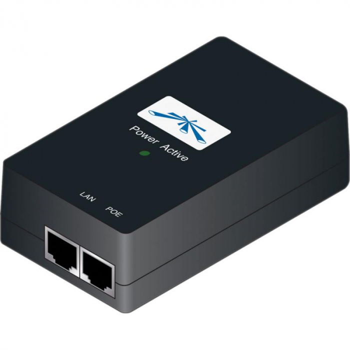 Ubiquiti POE External Injector, POE-50-60W, AC 120 230 V, US style power cord, Power LED, Remote reset capability, Earth grounding ESD protection