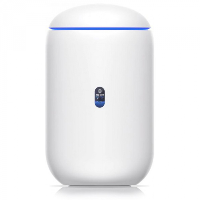 Ubiquiti UniFi Dream Router, High, Performance Dual Band, Procesor: Dual-Core Cortex A53 at 1.35 GHz, 2Gb RAM, interfata management: retea Bluetooth, interfata: 1 x WAN 1Gbe, 4 x LAN 1Gbe, 2 x POE