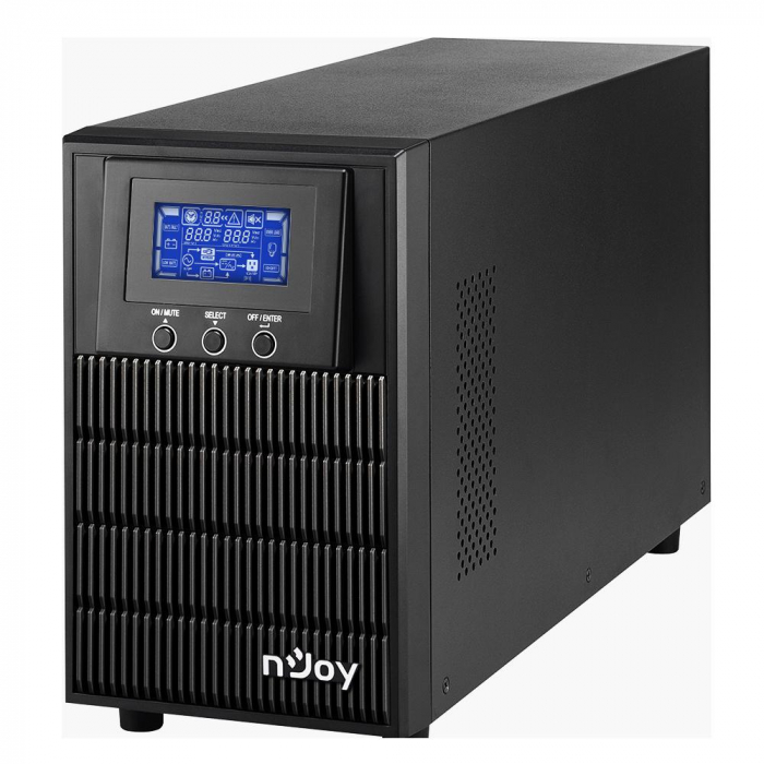 UPS nJoy Aten PRO 1000, 1000VA 800W, On-line (double convension UPS), LCD Display, 3 Prize Schuko cu Protectie, Tower, Smart SNMP USB RS- 232, Efficiency up to 88%, Software management