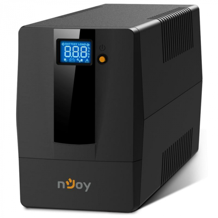 UPS nJoy Horus Plus 800, 800VA 480W, Afisaj LCD cu ecran tactil,2 Prize Schuko cu Protectie, Repornire Automata, RJ11 protectie pentru linia de telefon modem, Posibilitatea de monitorizare si control