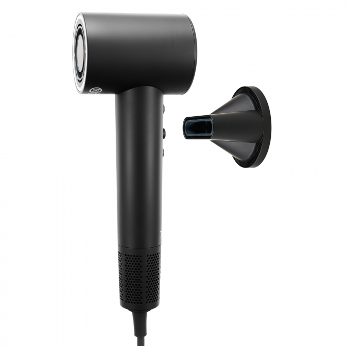 Uscator de par STARCREST SHD-2BK, 1600 W, 110.000 RPM, Ionizare, 3 Trepte de temperatura, 2 Trepte de viteza, Buton de aer rece, Negru