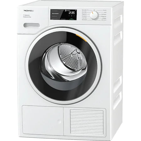 Uscator de rufe Miele TSF 643 WP, Pompa de caldura, 8kg, Clasa A+++, FragranceDos, EcoDry, EcoSpeed, Alb