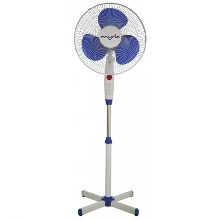 Ventilator cu picior Myria, MY4202, 3 viteze, 40W, lampa inclusa, Alb