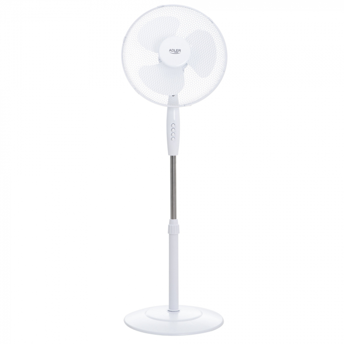 Ventilator de birou Adler AD 7323, diametru 23 cm, 45W, 3 setari de viteza, Unghi ajustabil, Alb