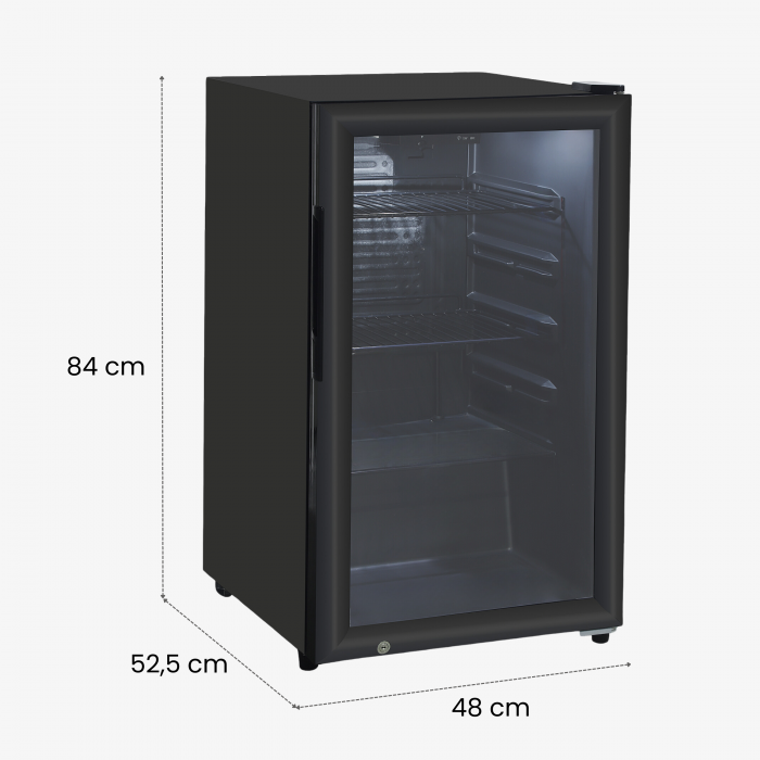 Vitrina frigorifica profesionala STARCREST SBC-109BK, 109 L, Termostat reglabil, Iluminare LED, H 84 cm, Negru [7]