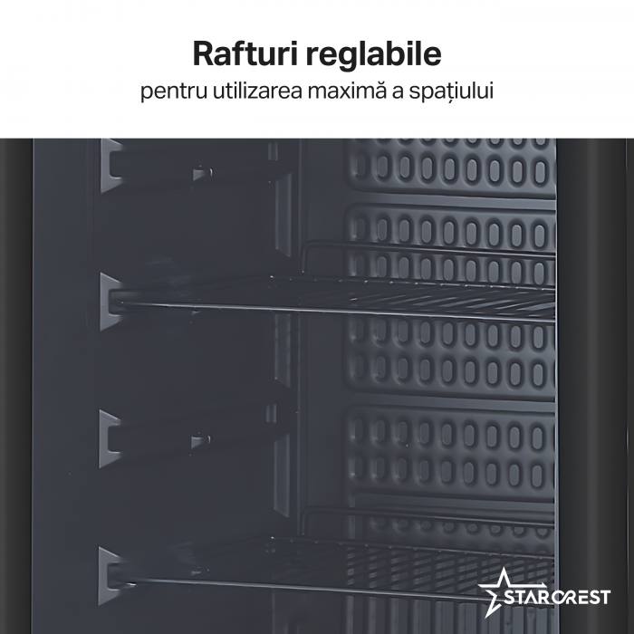 Vitrina frigorifica profesionala STARCREST SBC-160BK, 160 L, Termostat reglabil, Iluminare LED, H 104 cm, Negru [3]