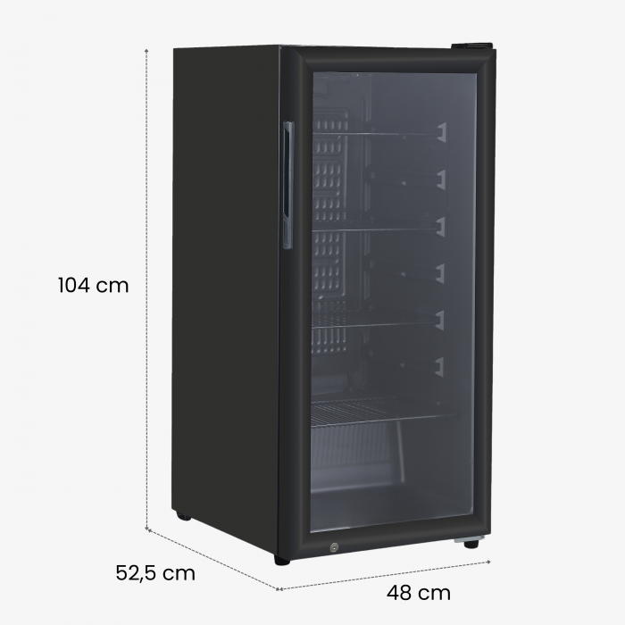 Vitrina frigorifica profesionala STARCREST SBC-160BK, 160 L, Termostat reglabil, Iluminare LED, H 104 cm, Negru [7]