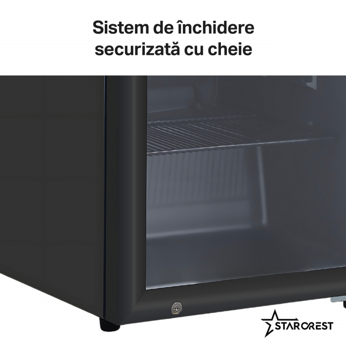 Vitrina frigorifica profesionala STARCREST SBC-160BK, 160 L, Termostat reglabil, Iluminare LED, H 104 cm, Negru [6]