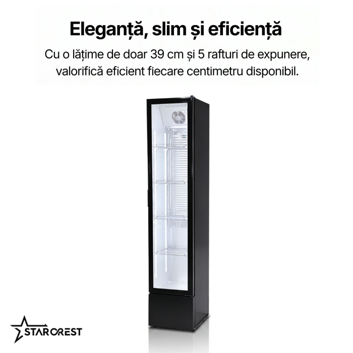 Vitrina frigorifica profesionala STARCREST SPS-150BK, 150 L, Display Temperatura, Panou comanda Digital, Iluminare LED, H 188 cm [7]