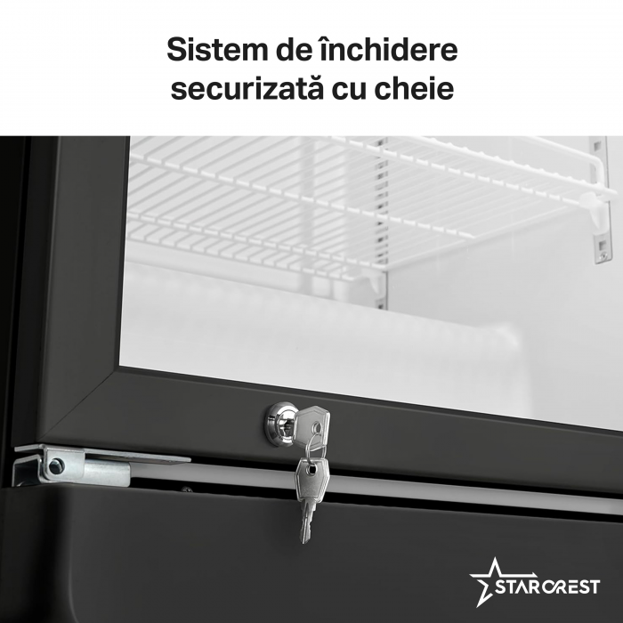 Vitrina frigorifica profesionala STARCREST SPS-350, 350 L, Termostat reglabil, Iluminare LED, H 194.5 cm, Negru [3]