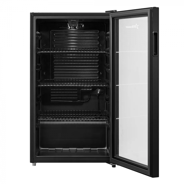 Vitrina frigorifica STARCREST SBC-9901BKE, 93 L, Termostat reglabil, Iluminare LED, Usa sticla, H 84.5 cm, Negru [7]