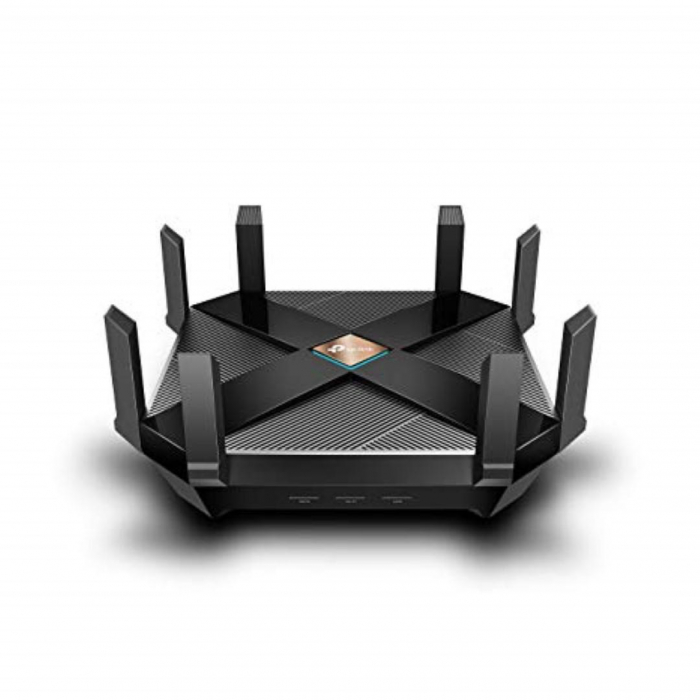 Wireless Router TP-LINK, AX6000; 5GHz: Up to 5952 Mbps: 4804 Mbps (5 GHz) and 1148 Mbps (2.4 GHz), Standard and Protocol: IEEE 802.11ax ac n a 5GHz, IEEE 802.11ax n b g 2.4GHz, eight external antennas