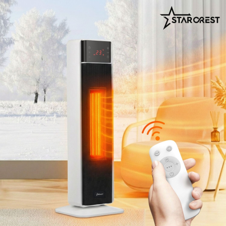 Aeroterma ceramica STARCREST SCH-T30BK, 2000W, Control digital, Functie de oscilare, Telecomanda, Functie ventilator, Temporizator, Siguranta anti cadere, Protectie supraincalzire [3]