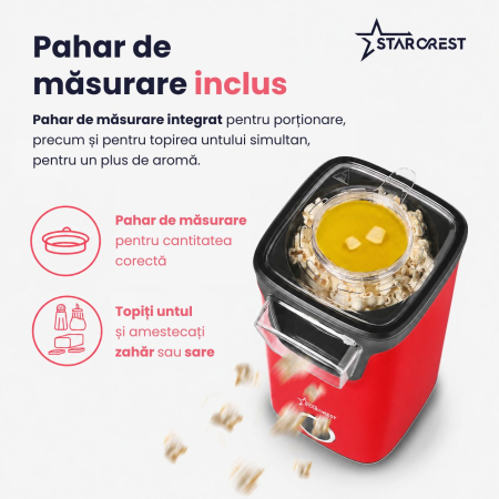Aparat pentru popcorn STARCREST SPM-1100RD, 1100 W, Rosu / Negru [4]
