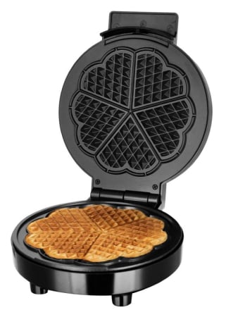 Black Friday - Aparat pentru preparat vafe STARCREST WM-1912, 1000W, 5 vafe, Placi antiaderente, Indicator luminos, Negru