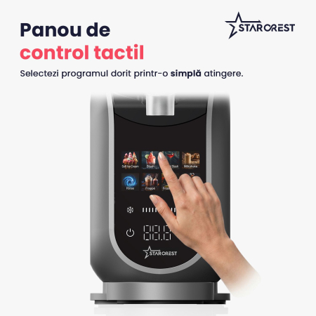 Aparat pentru Slushy/Granita si Inghetata STARCREST IceMix SSI-2518PRO, 2.5L, Panou de control tactil, 8 Programe, Carte retete, Gri/Negru [2]