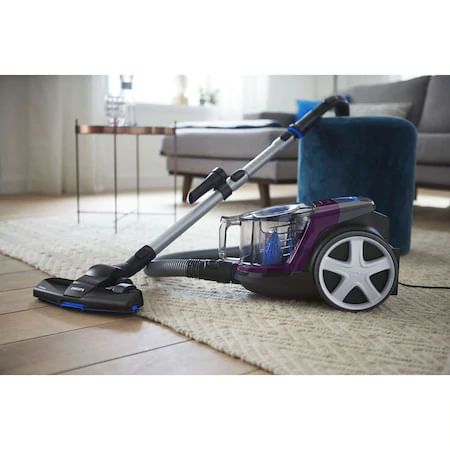 Aspirator fara sac Philips PowerPro Compact FC9333/09, 650 W, PowerCyclone 5, Perii TriActive, Parchet, Filtru Anti-Alergic ECARF, Mov [4]