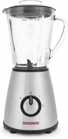 Blender de masa Gastroback 40897, Putere 500W, 2 trepte de viteza + impuls, Capacitate 1l, Baza anti-alunecare, Blocare de siguranta, Inox [0]