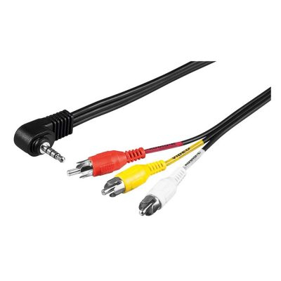 Periferice Diverse - Cablu Audio/Video Jack 3.5mm T – 3 x RCA T, Palacat cu Nickel, 1.5M, Goobay 50209