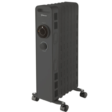 Resigilat - Calorifer electric cu ulei STARCREST SOH-0715BK, 1500 W, 7 elementi, 3 trepte de putere, Termostat mecanic, Protectie supraincalzire, Siguranta anti cadere, Negru [1]