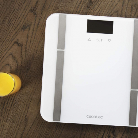Cantar corporal Cecotec 9400, 180 kg, 10 parametri de masurare, BMI, Memorare 10 utilizatori, Display LCD, Sticla securizata, Alb [4]