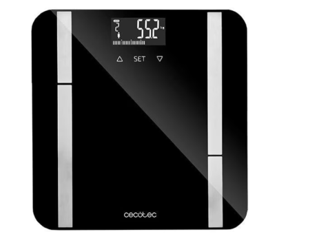 Electrocasnice Mici - Cantar corporal Cecotec 9450, 180 kg, 10 parametri de masurare, BMI, 10 utilizatori, Display LCD, Sticla securizata, Negru