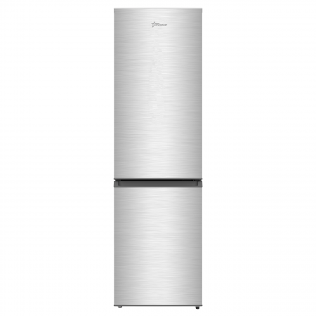 Resigilate - Combina frigorifica STARCREST SC-170IX-E, 170 L, Clasa E, Less Frost, Termostat reglabil, Iluminare LED, Suprafata Inox antiamprenta, Picioare ajustabile, Usi reversibile, H 151.8 cm, Inox