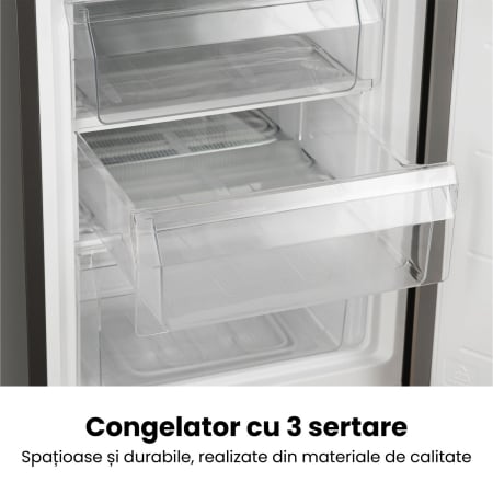 Combina frigorifica STARCREST SC-268IX-E, 268 L, Clasa E, Less Frost, Termostat reglabil, Iluminare LED, Suprafata Inox antiamprenta, Picioare ajustabile, Usi reversibile, H 178 cm, Inox [6]