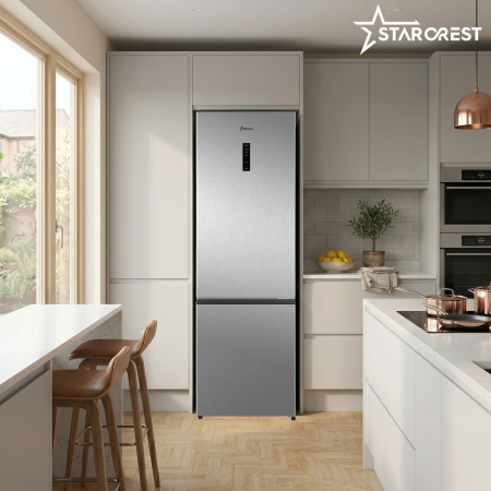 Combina frigorifica STARCREST SCN-405D-IX, 405 L, Total NoFrost, Clasa E, Display digital, Iluminare LED, Suprafata inox antiamprenta, Usi reversibile, H 185.5 cm, Inox [8]