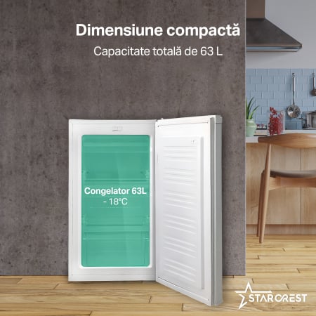 Congelator STARCREST SUF-63WH, Clasa E, Capacitate 63 L, 3 sertare, H 82.5 cm, Alb [2]