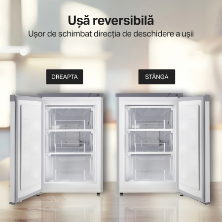 Congelator STARCREST SUF-86SI, Clasa E, Capacitate 80 L, 3 sertare, H 84.5 cm, Gri [8]