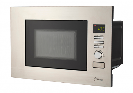 Resigilate - Cuptor cu microunde incorporabil STARCREST SMW-BI20X, 20 L, 800 W, Grill, Control Digital, Display LCD, Inox