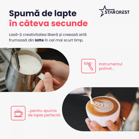 Espressor STARCREST SEM-850SLBK, 850W, 20 bar, rezervor detasabil 1.5L, dispozitiv spumare, filtru dublu din inox, Negru/Inox [5]