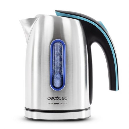Fierbătoare - Fierbator Cecotec ThermoSense 220 Steel 01513, 1630 W, 1.2 L, otel inoxidabil, oprire automata