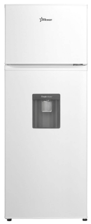 Frigidere cu doua usi - Frigider cu 2 usi STARCREST SF-203WD-WHE, 203 L, Clasa E, Dozator Apa, Iluminare LED, Termostat Ajustabil, Usi reversibile, H 145 cm, Alb