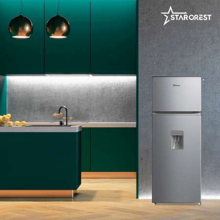Frigider cu 2 usi STARCREST SF-204WD-SLE, 199 L, Clasa E, Dozator Apa, Iluminare LED, Termostat Ajustabil, Usi reversibile, H 143 cm, Argintiu [6]