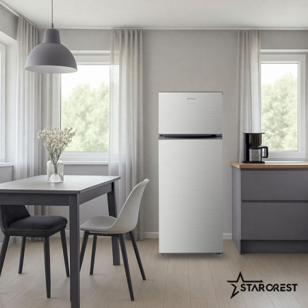 Frigider cu 2 usi STARCREST SF-210IX-E, 210 L, Clasa E, Iluminare LED, Inox Antiamprenta Termostat Ajustabil, Usi reversibile, H 143 cm, Inox [5]