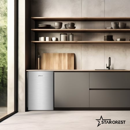 Frigider cu o usa STARCREST SF-83IX-E, Clasa E, Capacitate 83 L, Iluminare interioara, Compartiment gheata, H 85 cm, Inox [4]