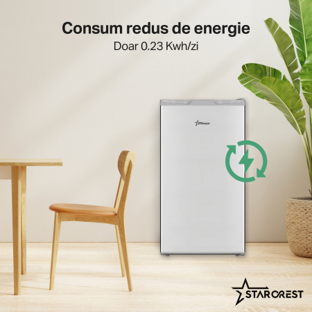 Frigider cu o usa STARCREST SF-85SL-E, Clasa E, Capacitate 85L, Iluminare interioara, Compartiment gheata, H 82 cm, Gri [3]