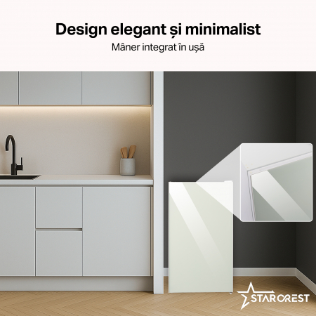 Frigider cu o usa STARCREST SF-91GLS-WHE Clasa E, Capacitate 91L, Iluminare interioara, H 83 cm, Sticla Alba [4]
