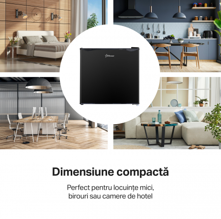 Frigider minibar STARCREST SMB-46BKE, 46 l, Clasa E, H 49.5 cm, Negru [2]