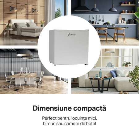 Frigider minibar STARCREST SMB-46WHE, 46 l, Clasa E, H 49.5 cm, Alb [2]