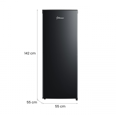 Frigider - Racitor cu o usa STARCREST SFL-230BKE, 230 l, Clasa E, Termostat reglabil, Rafturi ajustabile, H 142 cm, Negru [8]