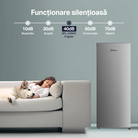 Frigider - Racitor cu o usa STARCREST SFL-230IXE, 230 l, Clasa E, Termostat reglabil, Rafturi ajustabile, H 142 cm, Inox [6]
