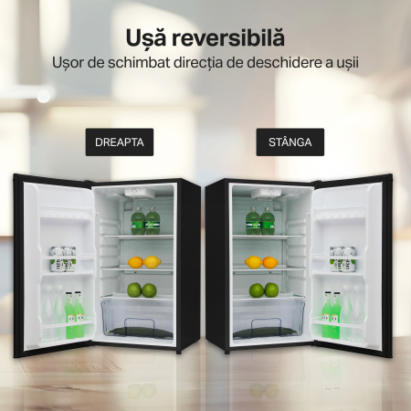 Frigider - Racitor cu o usa STARCREST SFL-92BKE, Clasa E, Capacitate 92L, Iluminare interioara, H 83 cm, Negru [7]