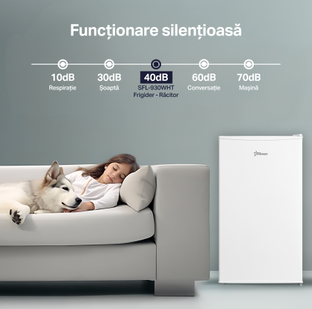 Frigider - Racitor cu o usa STARCREST SFL-930WHT, Clasa E, Capacitate 93L, Iluminare interioara, H 86.4 cm, Alb [6]