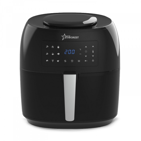 Friteuze - Friteuza cu aer cald STARCREST SFR-7400BK, 1800 W, 7.4 Litri, Termostat 80 - 200 °C, 9 programe predefinite, Negru