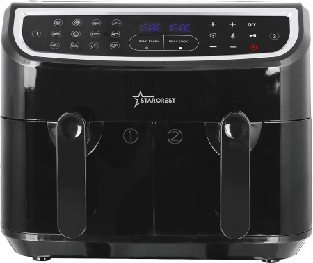 Friteuza cu aer cald STARCREST SFR-9024BK, 2400 W, Cos Dublu, 9 litri, Termostat 80 - 200 °C, 12 programe, Negru [5]