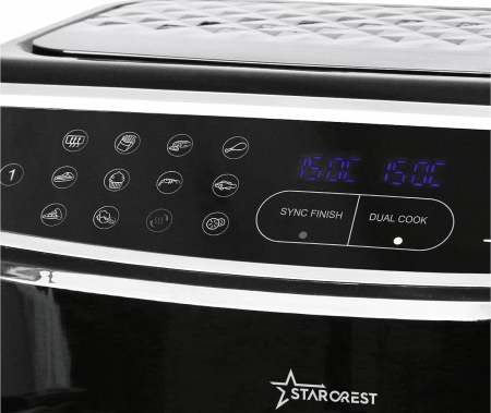 Friteuza cu aer cald STARCREST SFR-9024BK, 2400 W, Cos Dublu, 9 litri, Termostat 80 - 200 °C, 12 programe, Negru [1]